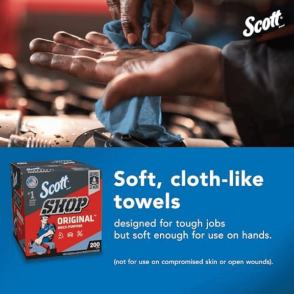 Scott® Shop Towels Original (75190), Blue, Pop-Up Dispenser Box (200... - Image 5
