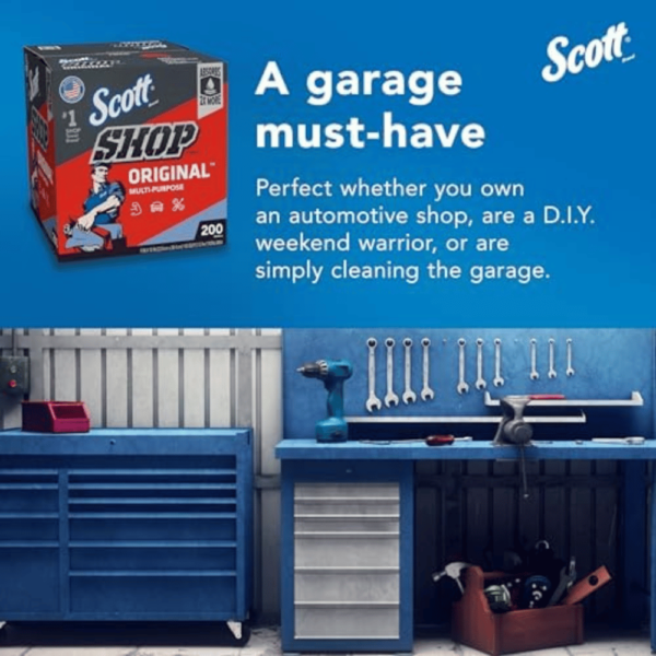 Scott® Shop Towels Original (75190), Blue, Pop-Up Dispenser Box (200... - Image 6