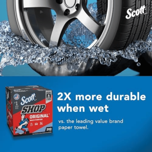 Scott® Shop Towels Original (75190), Blue, Pop-Up Dispenser Box (200... - Image 2